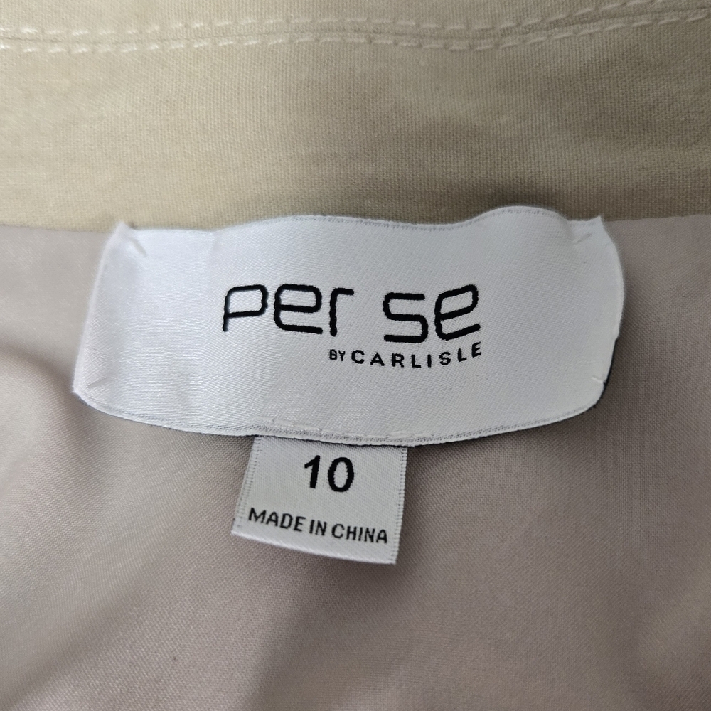 Per Se, by Carlisle Blazer/jacket. Khaki, Size 10. Linen - Picture 12 of 13